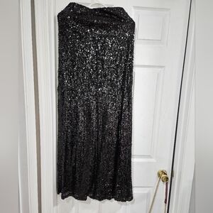 Black Sequin maxi skirt